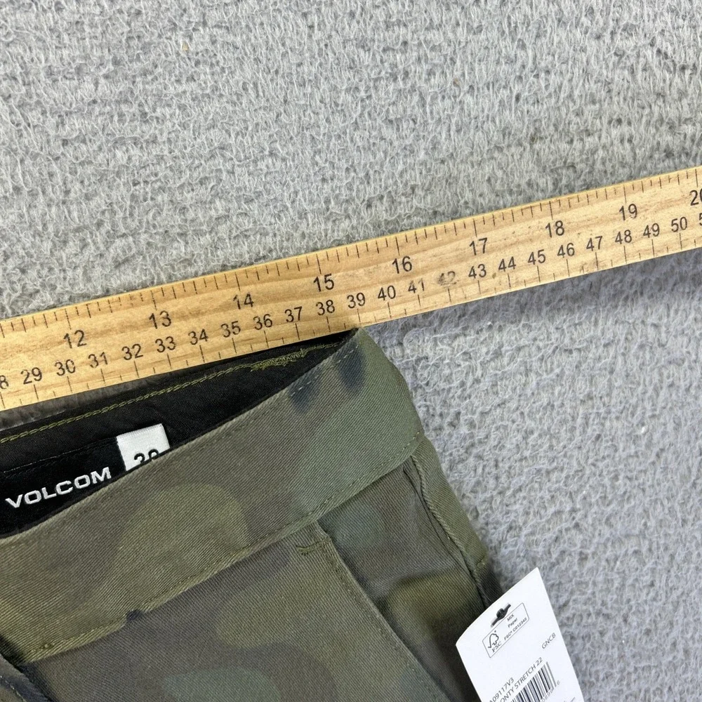 Volcom Shorts Mens 30 Green‎ Camo Chino Vmonty Stretch 22 Skate Military NEW - Picture 6 of 9